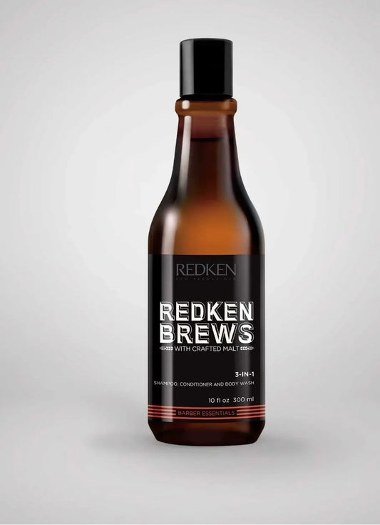 REDKEN BREWS. 3-EN-1 SHAMPOING. REVITALISANT ET NETTOYANT - 300 ml