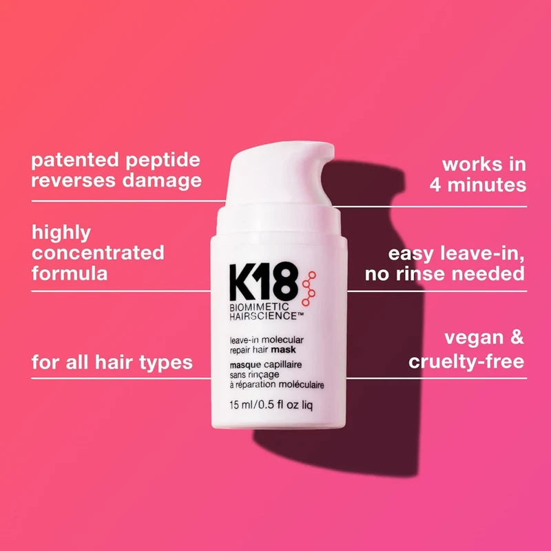 K18. Masque Sans Rinçage à Réparation Moléculaire - 50 ml